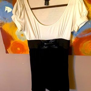 Size Large- Black and White Mini Dress